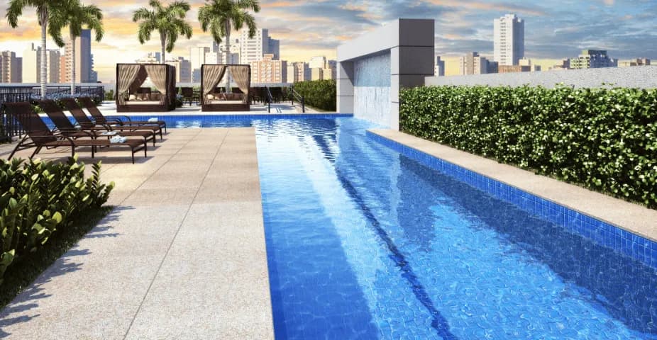 Perspectiva ilustrada da piscina