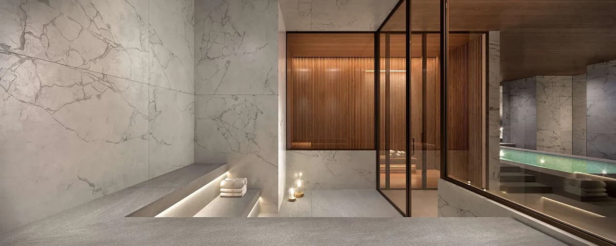 Perspectiva ilustrada da sauna