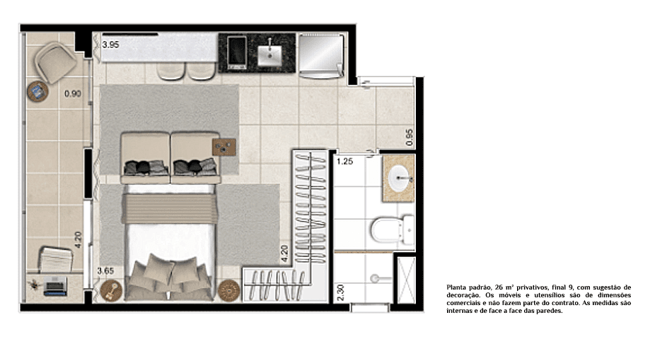 Planta tipo 26m²