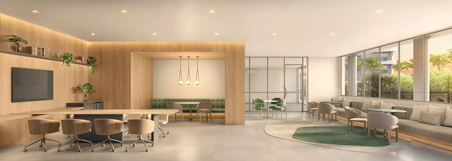 Perspectiva ilustrada do Coworking