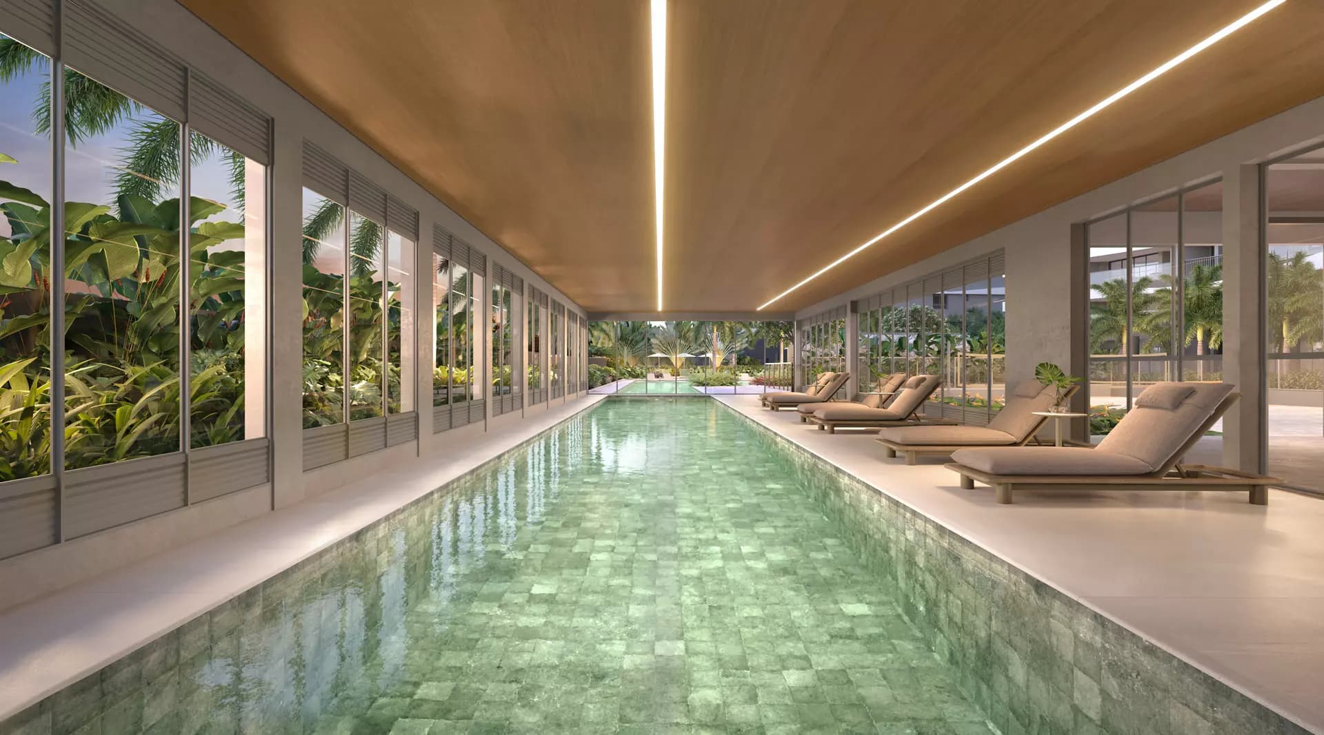 Perspectiva ilustrada da Piscina Coberta com Raia de 25m
