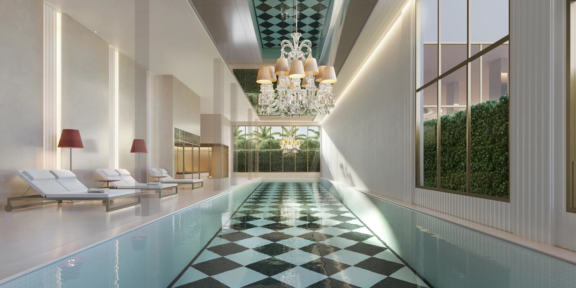 Perspectiva ilustrada da Piscina Coberta com Raia de 25 m