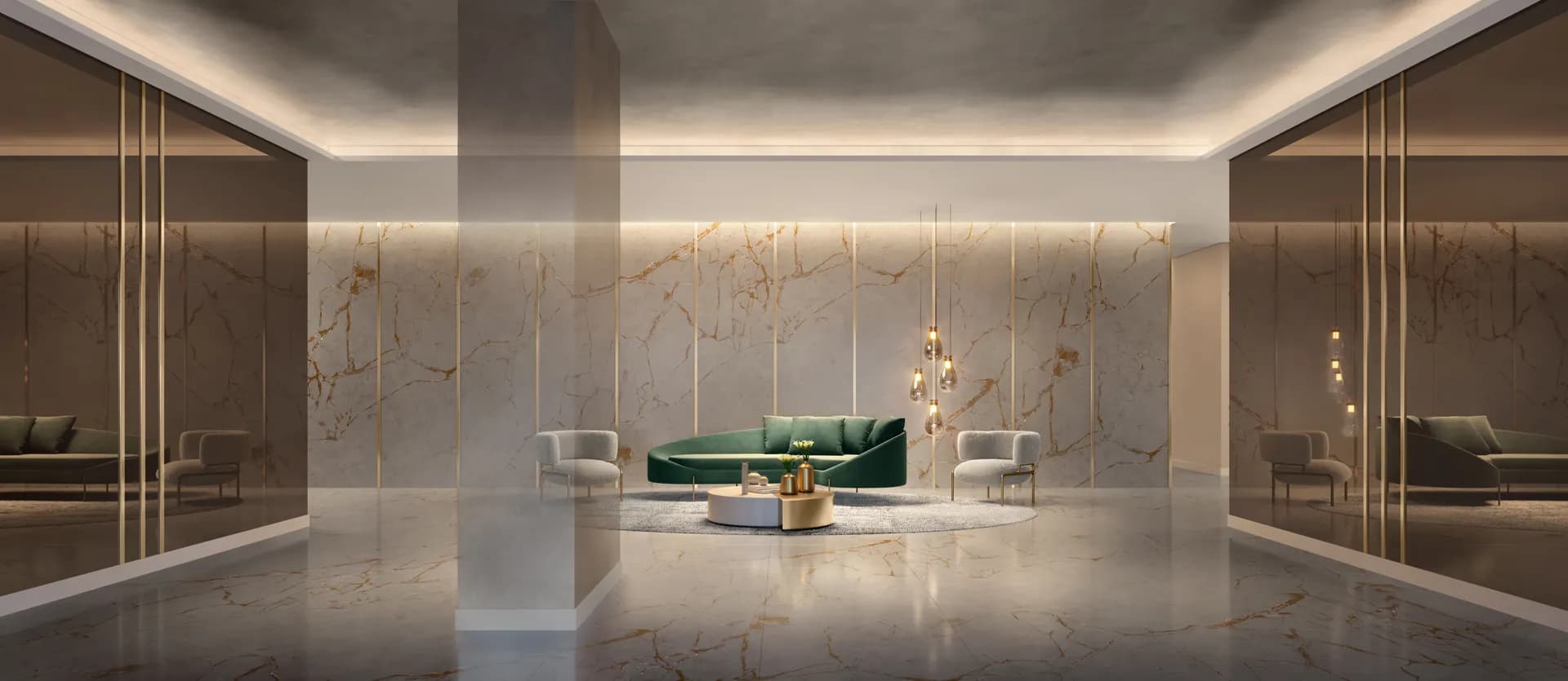 Perspectiva ilustrada do lobby