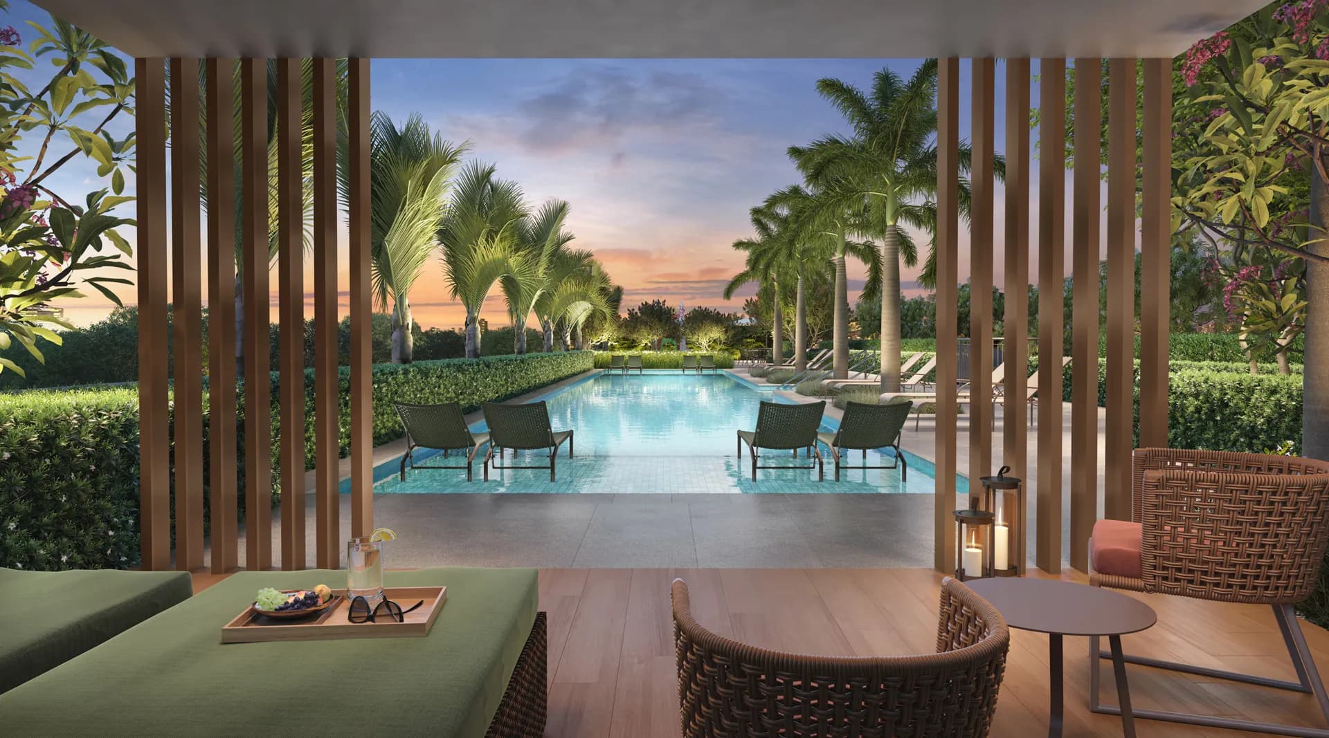 Perspectiva ilustrada da pool house