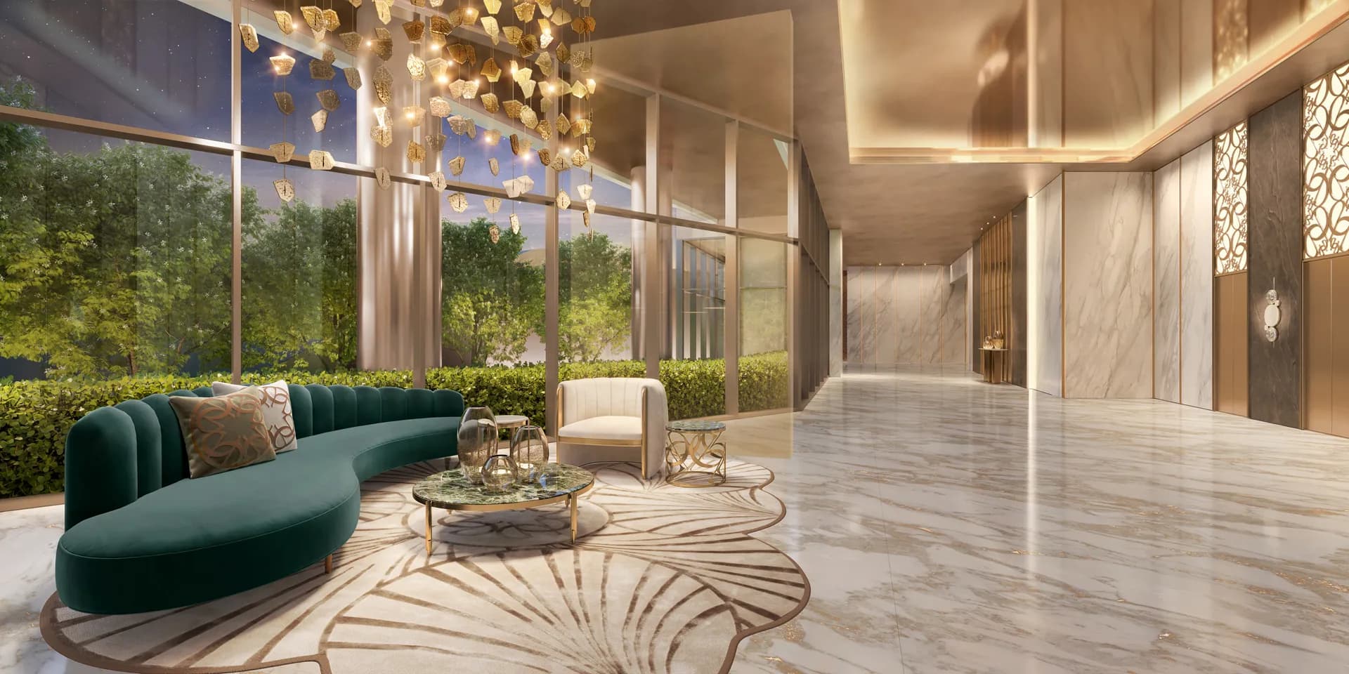 Perspectiva ilustrada do lobby – torre 2